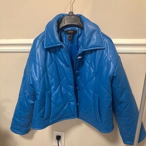 Forever 21 Vibrant Blue Quilted Jacket